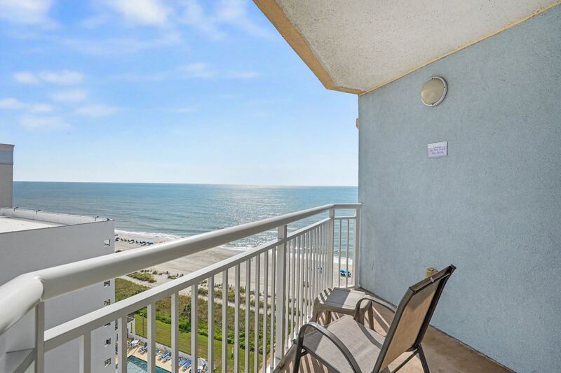 Private oceanfront balcony at Holiday Sands South Beach, Unit 1129, Myrtle Beach